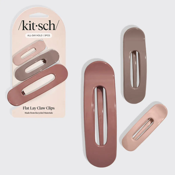 Flat Lay Claw Clip 3pc - Ultra Glossy Terracotta