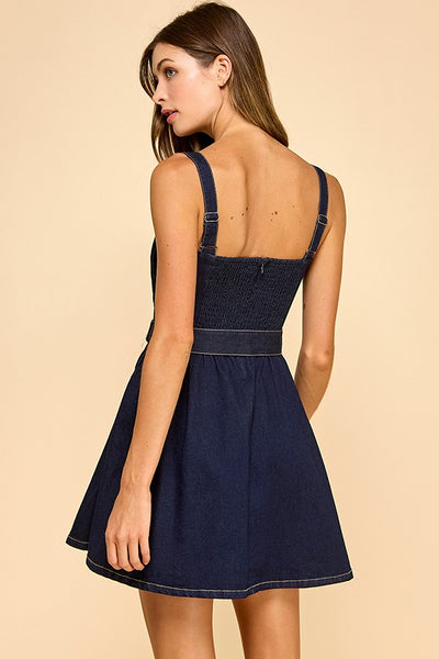 Stretch Denim Sleeveless Mini Dress