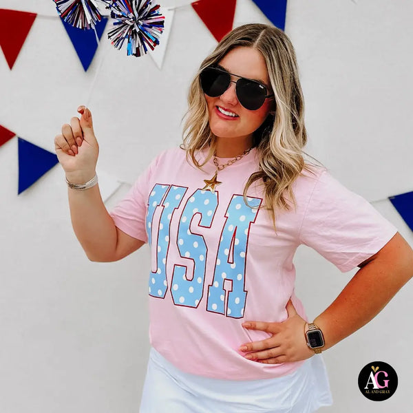 Polka Dot USA Short Sleeve Tee