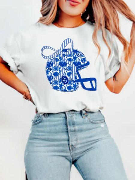 Chinoiserie Coquette Football Helmet Tee
