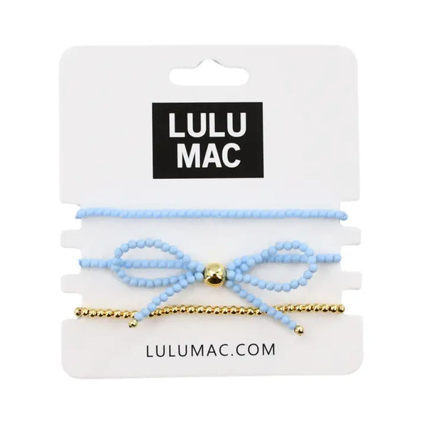 Lulu Mac Beaded Bow Bracelet Set