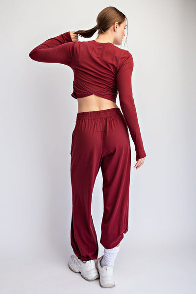 Cotton Lycra Crossover Long Sleeve Set