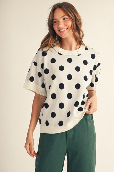 Polka Dot Comfy Sweater Top