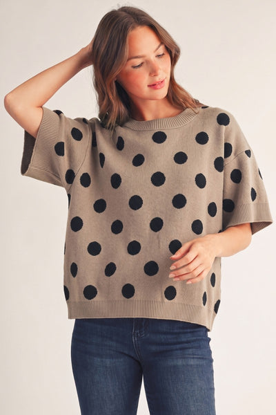 Polka Dot Comfy Sweater Top