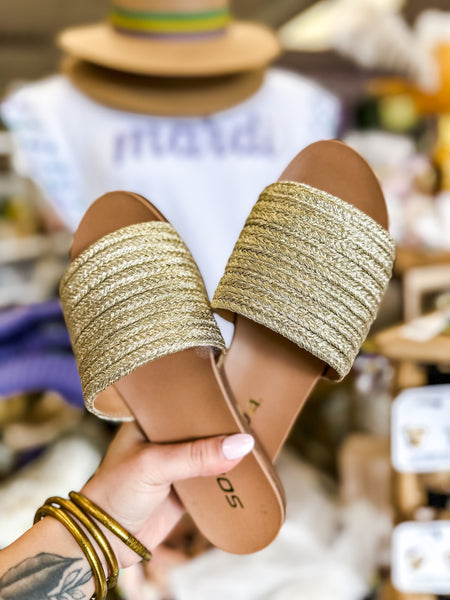 Soda Fate Bold Raffia Sandal