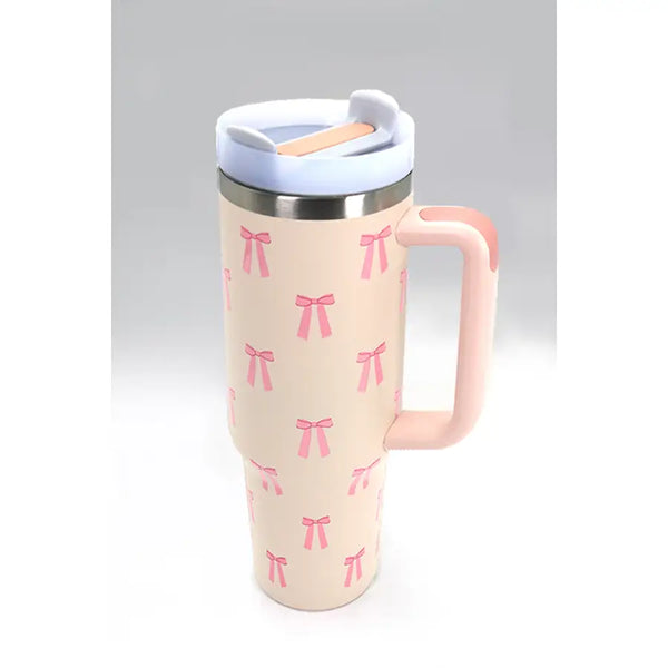 40oz Stainless Steel Tumbler Bow