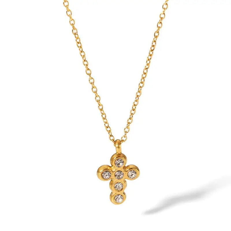 18K Stainless Steel Tarnish Free Cross Necklace