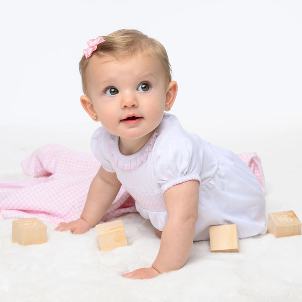 Essentials Solid Smocked Bubble