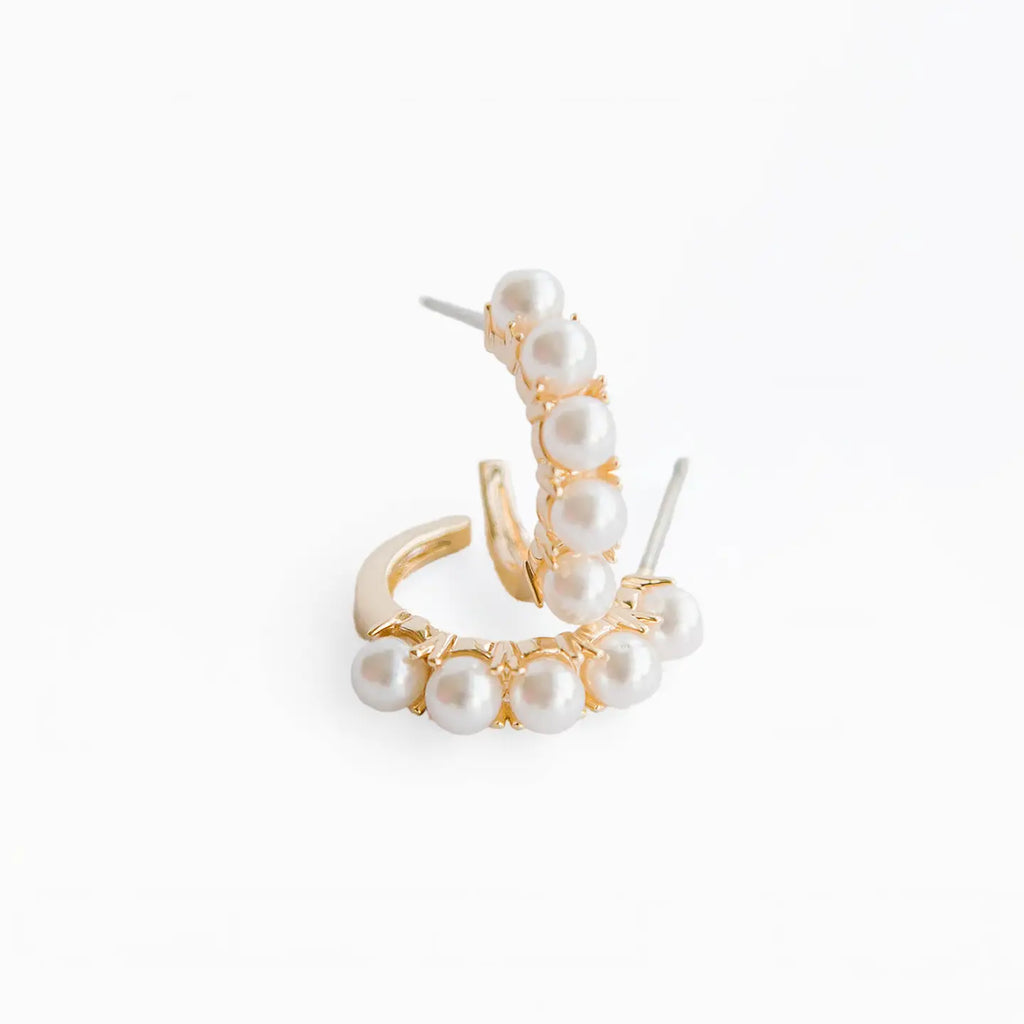 Michelle McDowell Jeanine Pearl Hoop Earrings