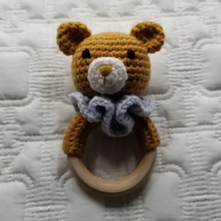 Baby Hand Crochet Bear Rattle Toy