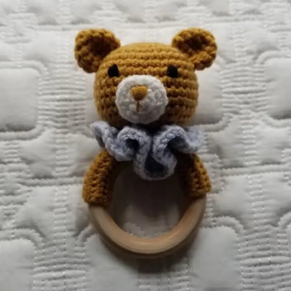 Baby Hand Crochet Bear Rattle Toy