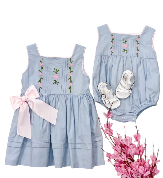 Sara Beth Kid's Blue Rosebud Bubble