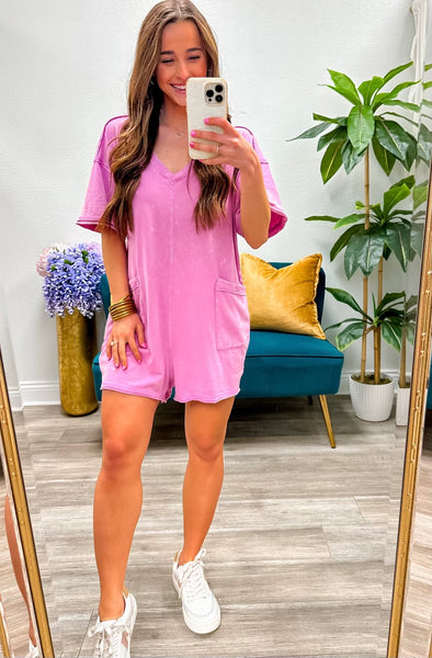Mineral Washed Oversized Casual Romper