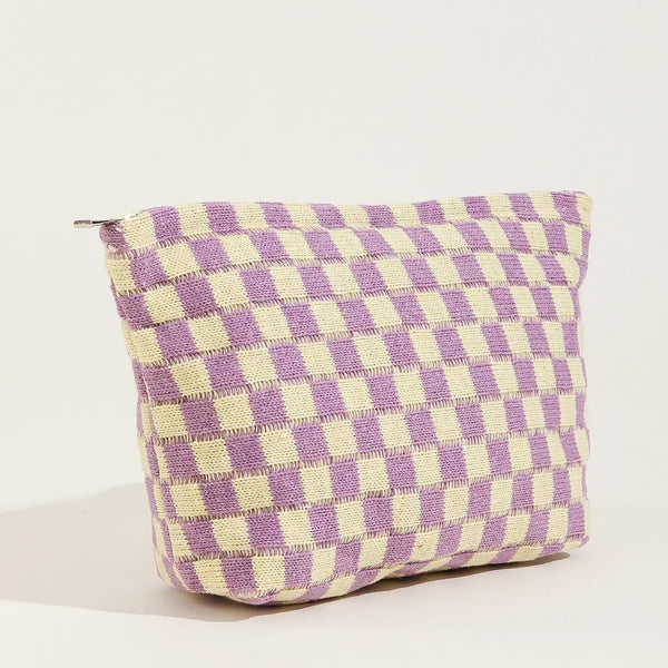 Travel Checker Makeup Cosmetic Pouch Bag