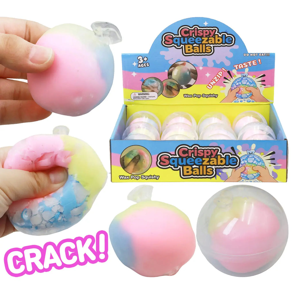 Pastel Rainbow Crunchy Cracking Clay Squishy Ball