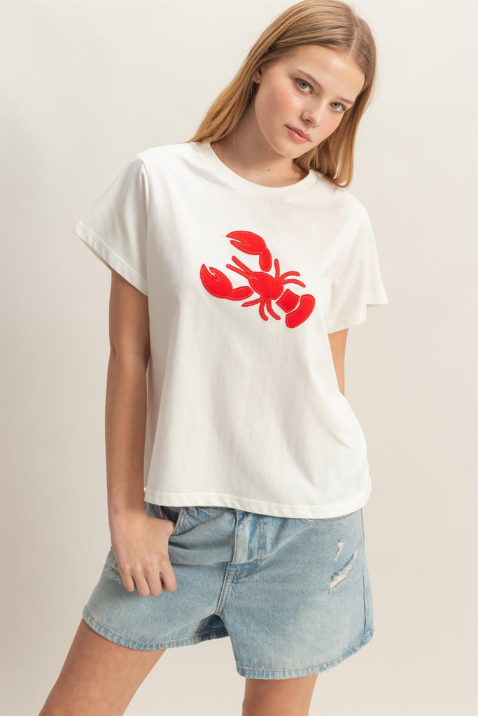 Crew Neck Lobster Patch Tee