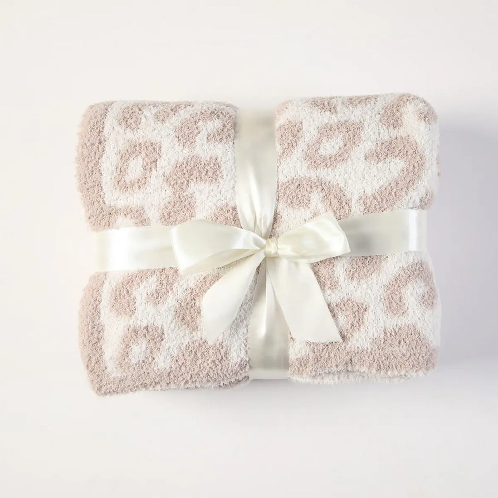 Knitted Leopard Lightweight Blanket