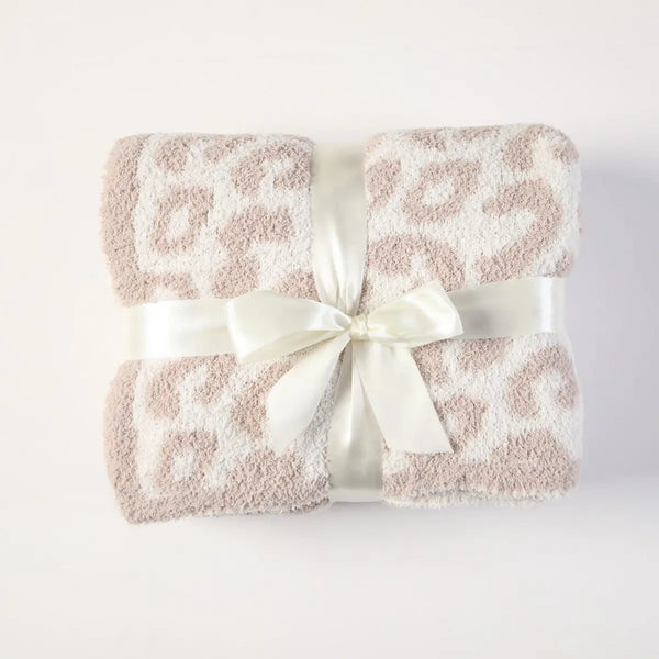 Knitted Leopard Lightweight Blanket