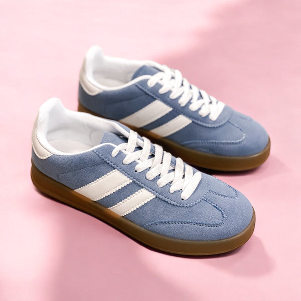 Roxie Striped Suede Low Top Sneaker