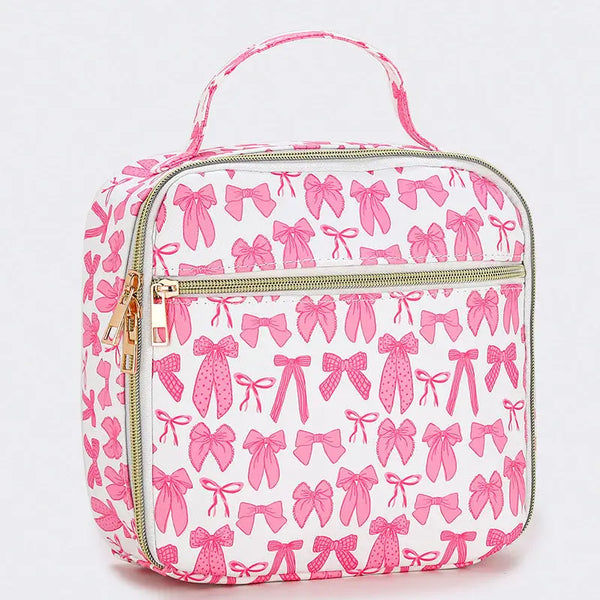 Bow Printed Canvas Lunch Boxes Bag