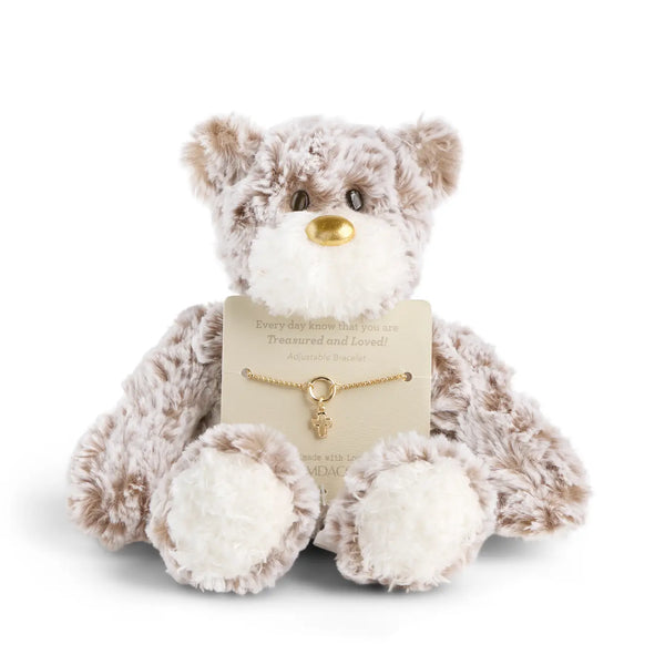 Blessed Mini Giving Bear + Cross Bracelet