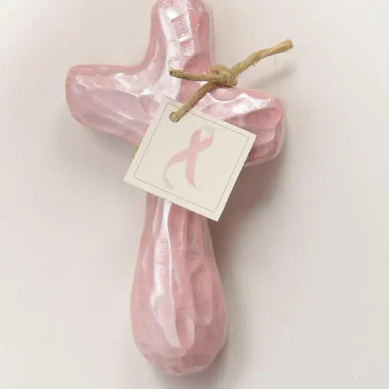 Journey Holding Cross - Rose Breast Cancer