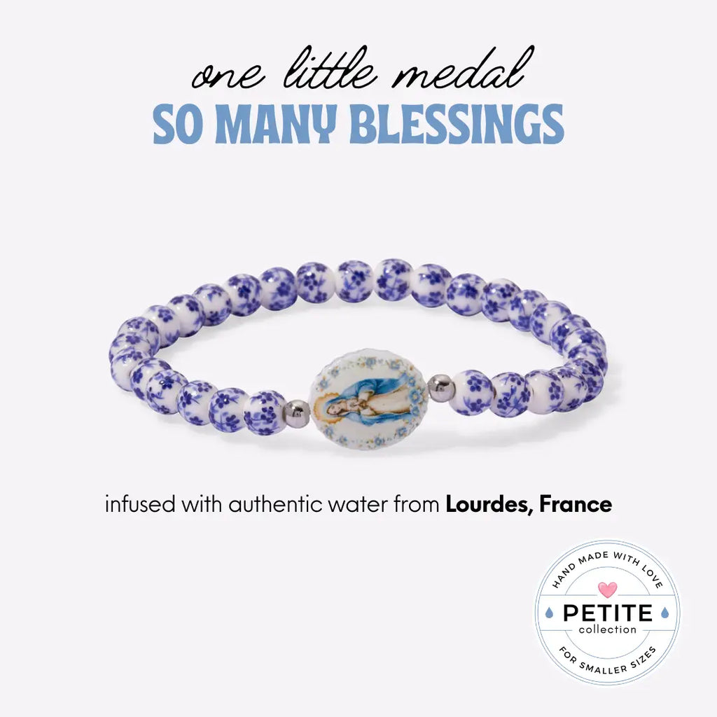 Petite Holy Water Stainless Steel Miraculous Mary Porcelain Bracelet
