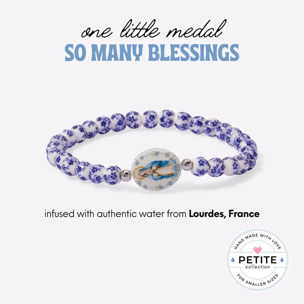 Petite Holy Water Stainless Steel Miraculous Mary Porcelain Bracelet