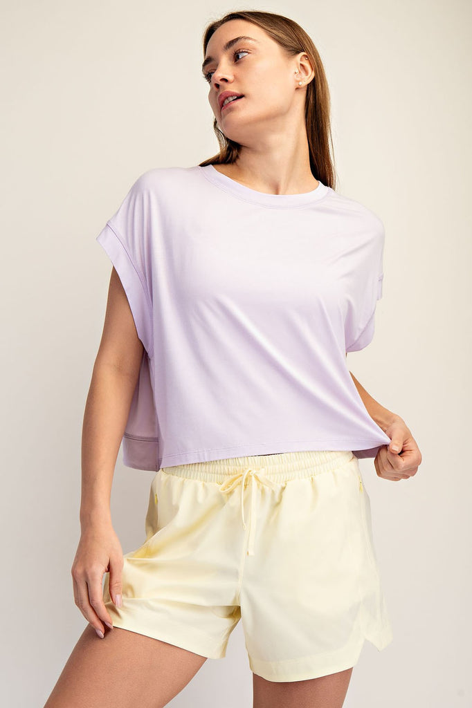 Round Neck Open Back Top