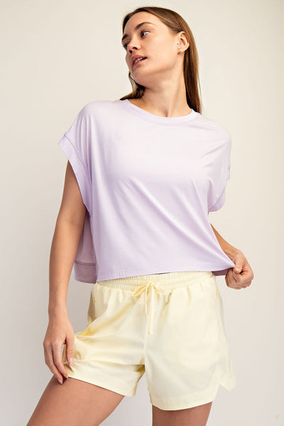 Round Neck Open Back Top