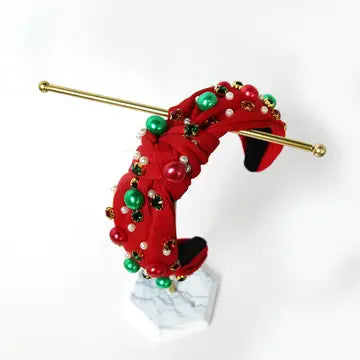 Pearl & Bead Embellished Christmas Headband