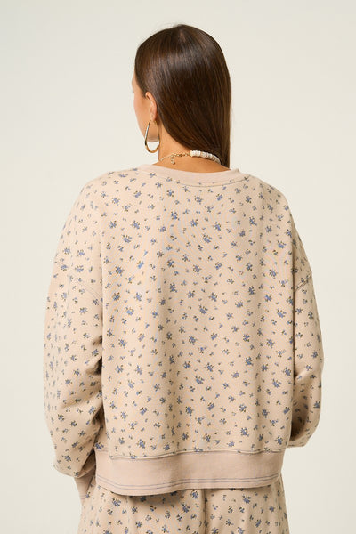 Floral Asymmetrical Relaxed Fit Sweatshirt