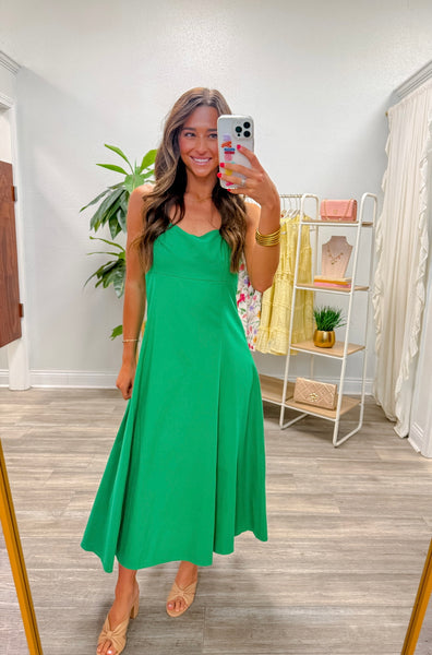 Halter Neck Smocked Midi Dress