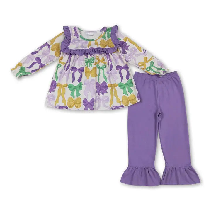 Kids Mardi Gras Ruffle Pants Set