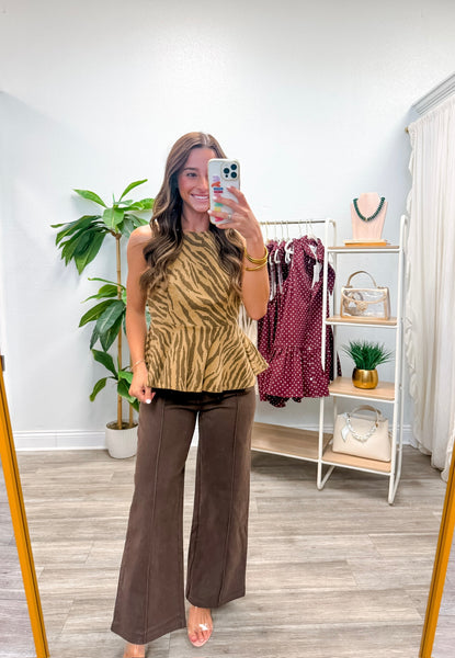 Tiger Print Sleeveless Top