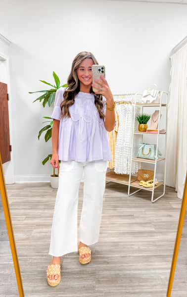 Mesh Combined Top With Applique