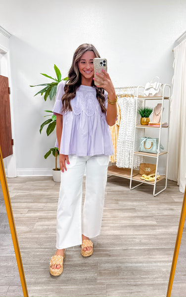 Mesh Combined Top With Applique
