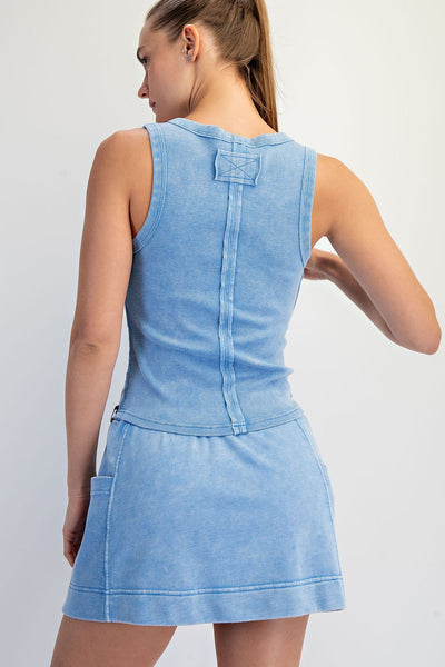 Mineral Washed Rib Sleeveless Tank Top