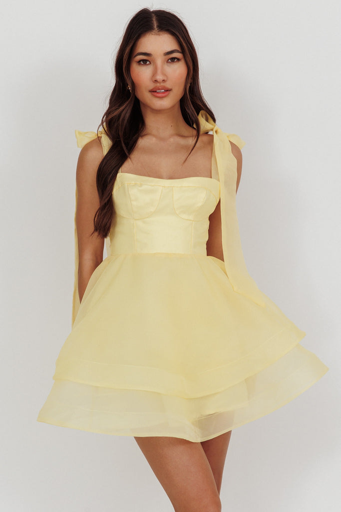 square neck organza dress Square Neck Mini Organza Cocktail Fit & Flare Dress Juliet JT7178U
