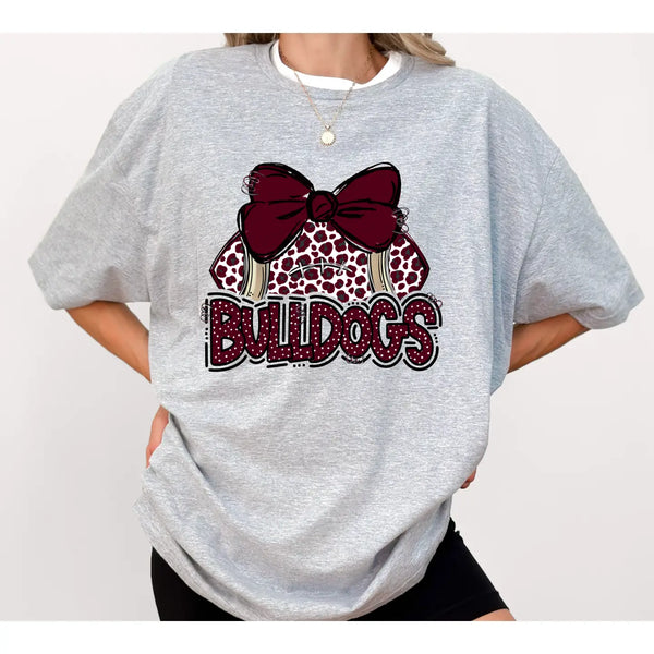 Bulldogs Coquette Football Graphic Tee