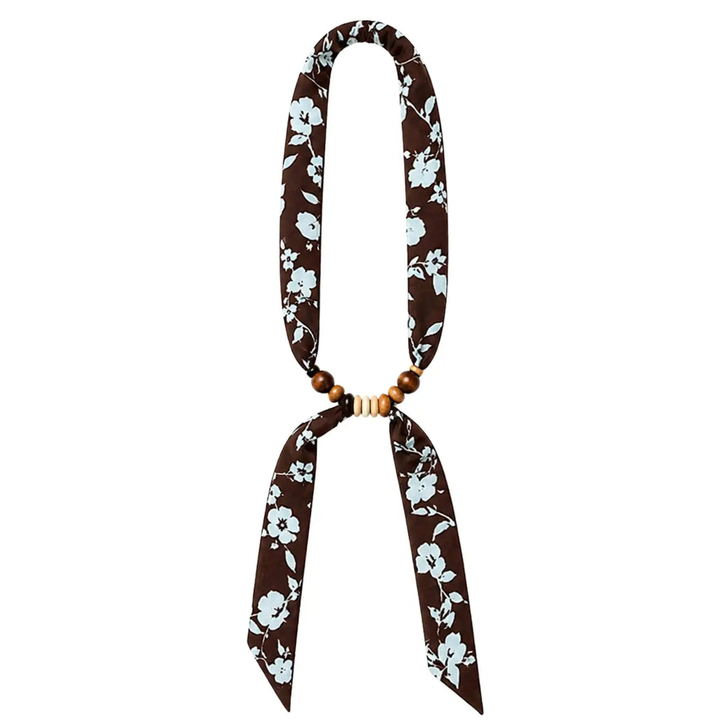 Wood Bead Scarf Necklace