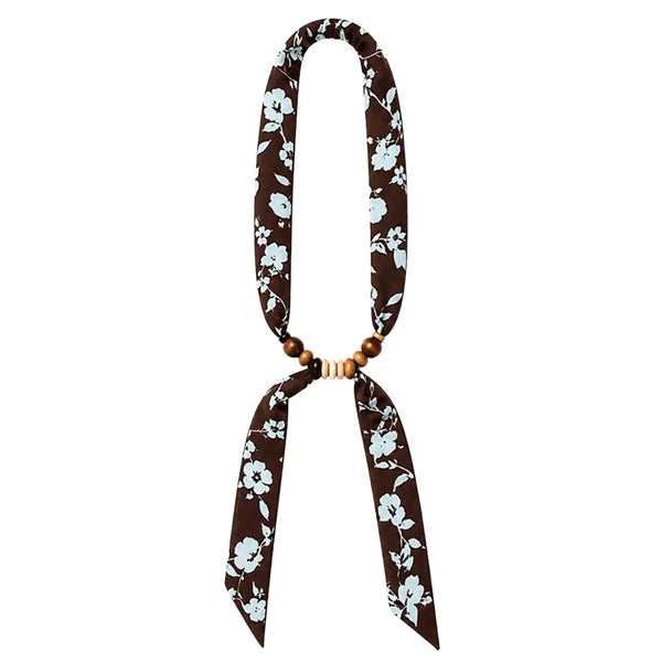 Wood Bead Scarf Necklace