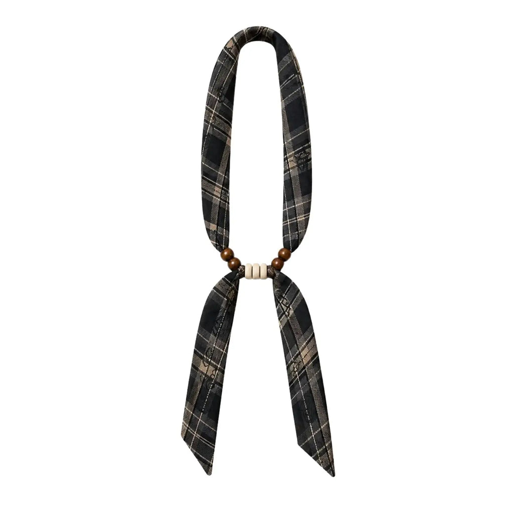 Wood Bead Scarf Necklace