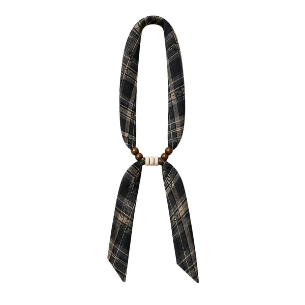 Wood Bead Scarf Necklace