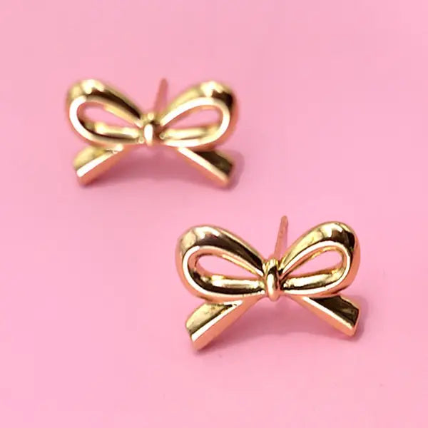 18K Stainless Steel Tarnish Free Bow Stud Earrings