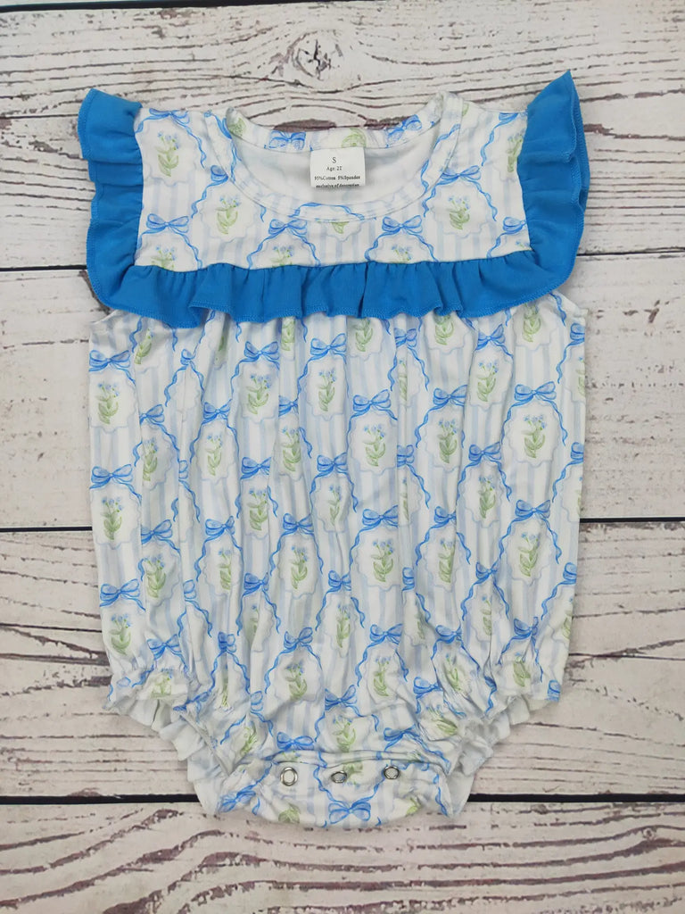 Baby Girl Bow Printed Bubble
