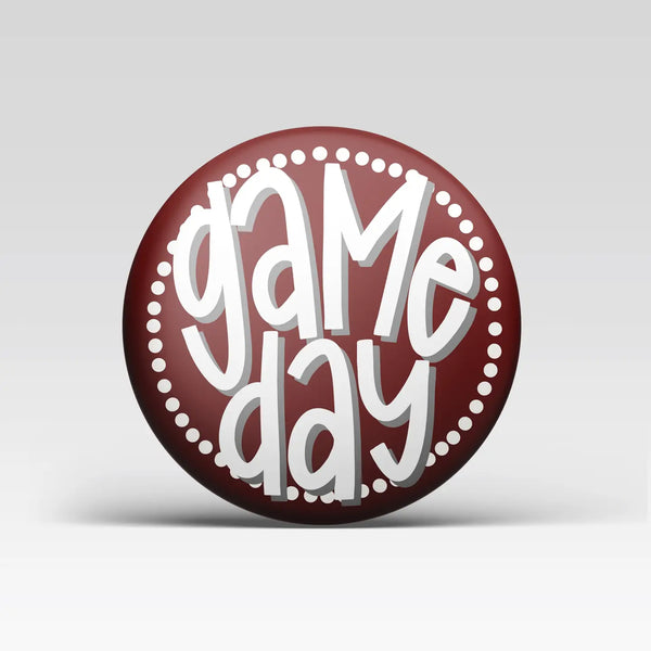 Maroon Game Day Polka Dots Pin