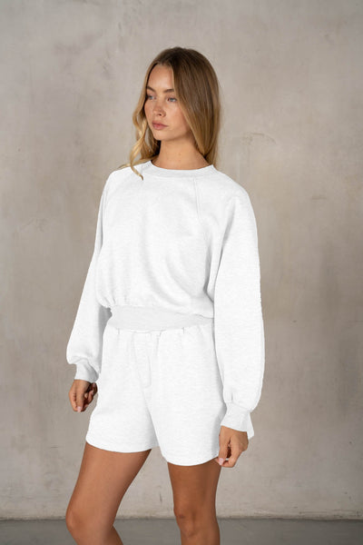 Cropped Pullover Raglan Sweatshirt