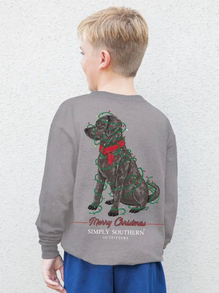 Kids Merry Christmas Lab LS Tee