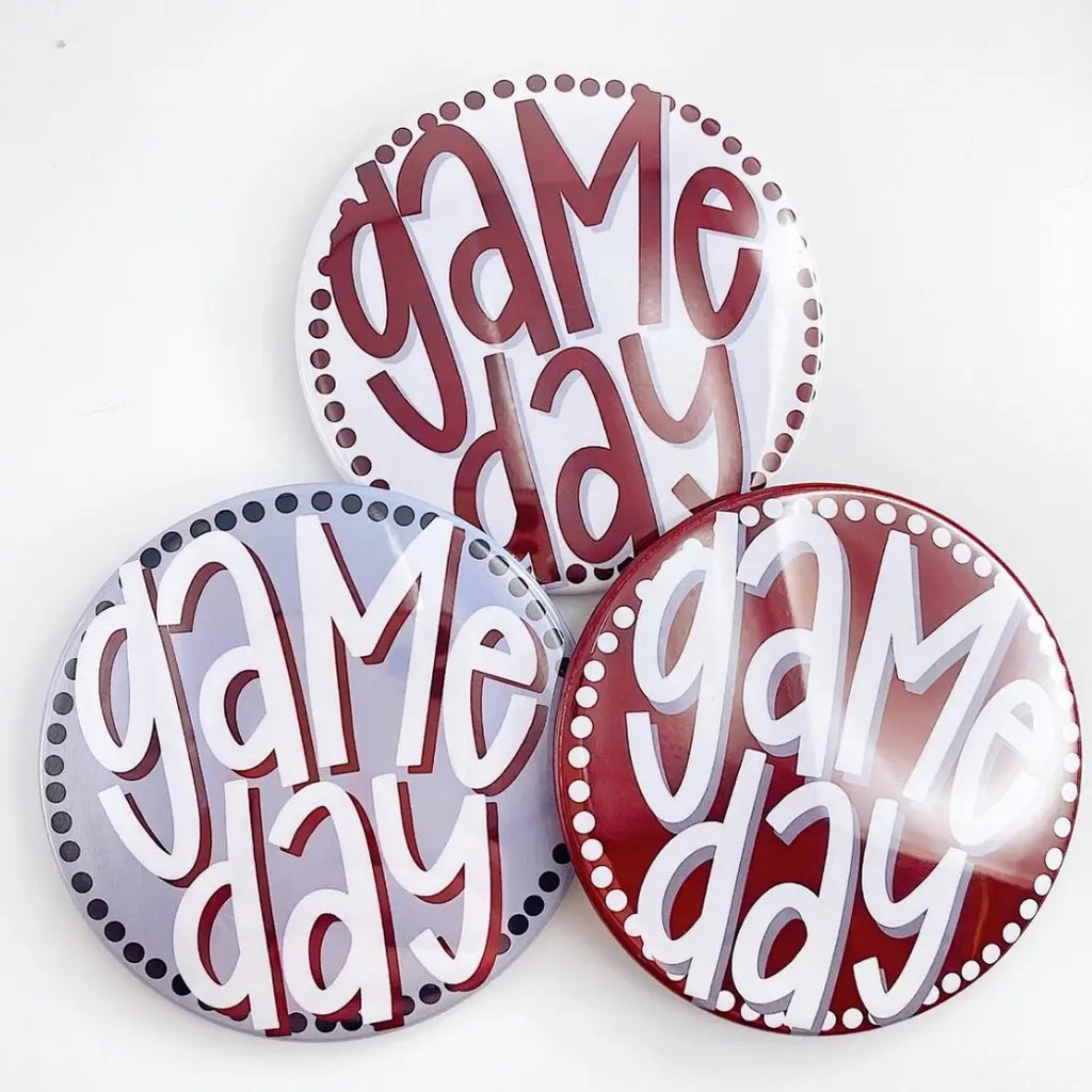 Maroon Polka Dots Tailgate Game Day Pin
